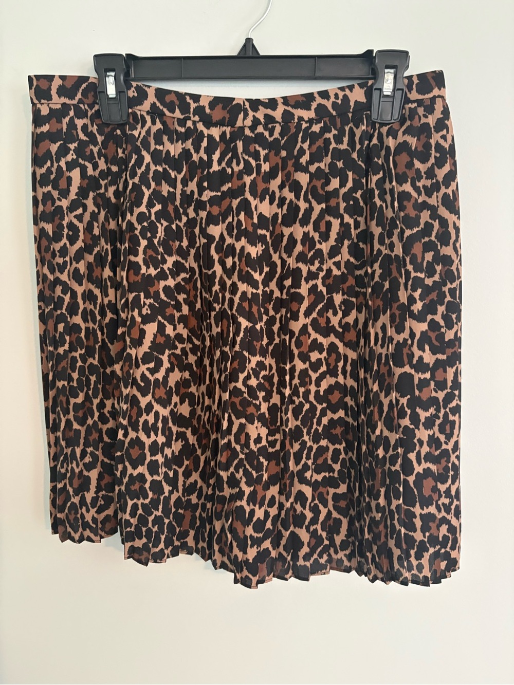J Crew Pleated Leopard Print Skirt - Brown/Black